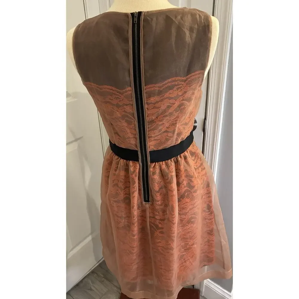 Lilly Wang For Lilly’s Closet Anthropology Frattina Lace Mesh Organza Dress 8